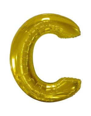 Balão letra C dourado (86 cm)