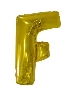 Ballong bokstaven F guldfärgad (86 cm)