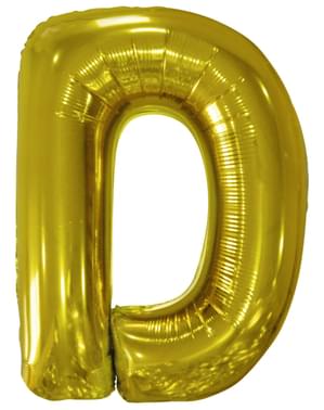 Balão letra D dourado (86 cm)