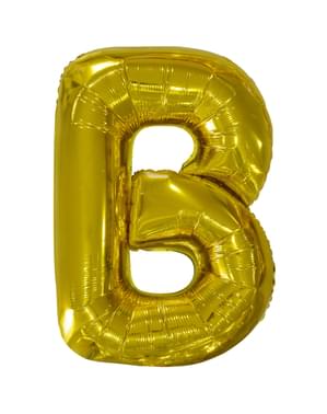 Ballong bokstaven B guldfärgad (86 cm)