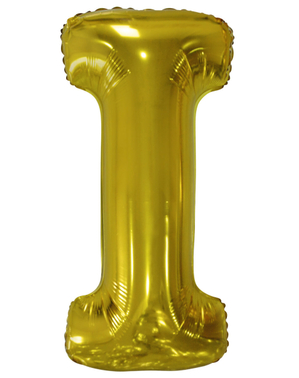 Buchstabe I Folienballon gold (86 cm)