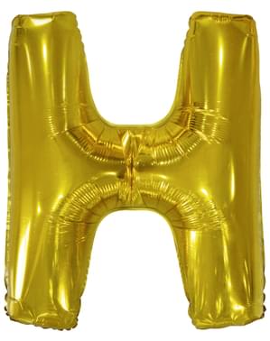 Balão letra H dourado (86 cm)