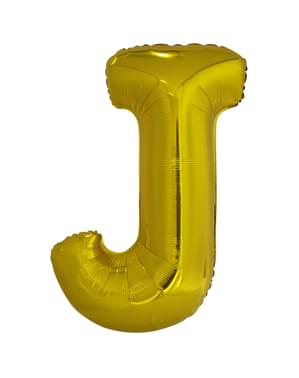 Balão letra J dourado (86 cm)