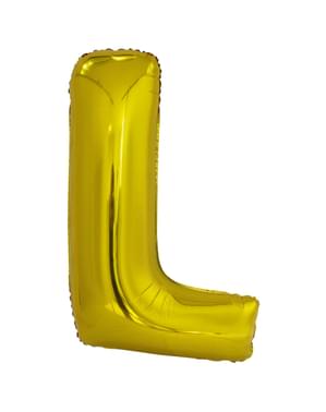 Ballong bokstaven L guldfärgad (86 cm)