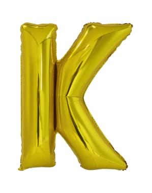 Balão letra K dourado (86 cm)