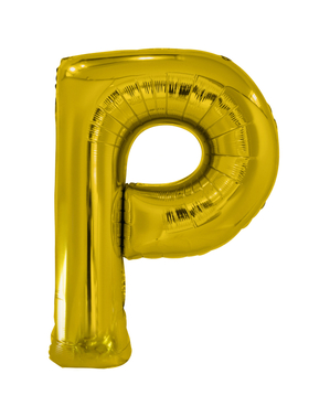 Balão letra P dourado (86 cm)