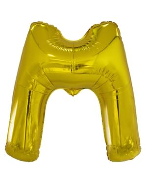Balão letra M dourado (86 cm)