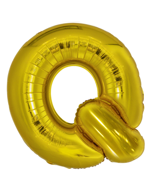 Ballong bokstaven Q guldfärgad (86 cm)