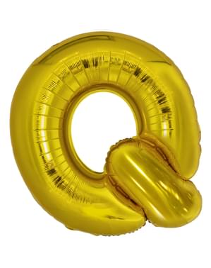 Guld bogstav Q ballon (86 cm)
