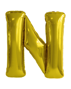 Buchstabe N Folienballon gold (86 cm)