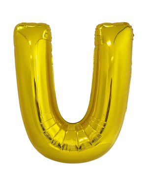 Ballong bokstaven U guldfärgad (86 cm)
