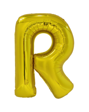 Globo letra R dorado (86 cm)