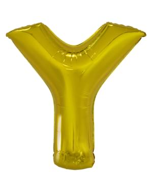 Balão letra E dourado (86 cm)