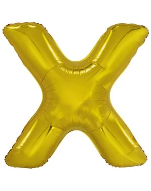 Balão letra X dourado (86 cm)