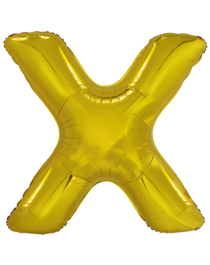 Ballong bokstaven X guldfärgad (86 cm)