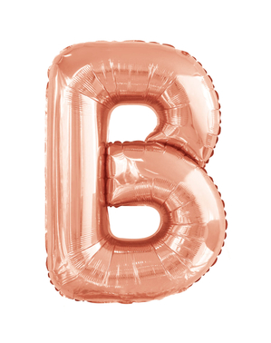 Ballong bokstaven B roséguldfärgad (86 cm)