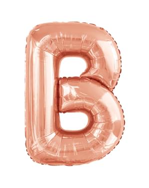 Ροζ Χρυσό Μπαλόνι στο Σχήμα του Γράμματος B  (86 εκ.)