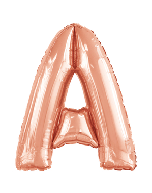 Balon roz auriu cu litera A (86 cm)