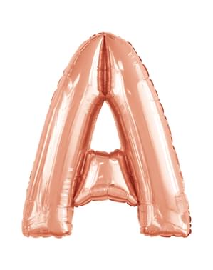 Roségouden Letter A Ballon (86 cm)