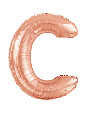 Ballong bokstaven C roséguldfärgad (86 cm)