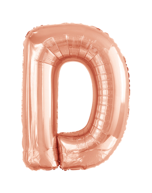 Balão letra D ouro rosa (86 cm)