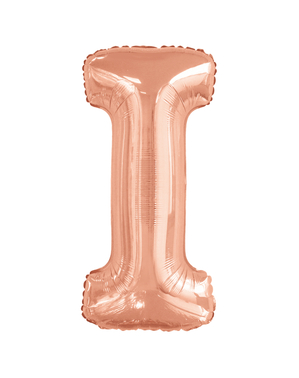 Balão letra I ouro rosa (86 cm)
