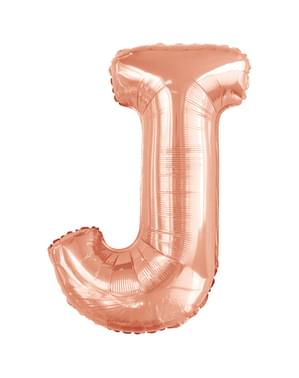 Balon roz auriu cu litera J (86 cm)
