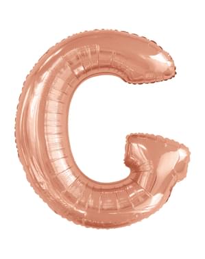 Balon roz auriu cu litera G (86 cm)