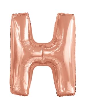 Balão letra H ouro rosa (86 cm)