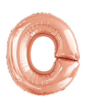 Ballong bokstaven O roséguldfärgad (86 cm)
