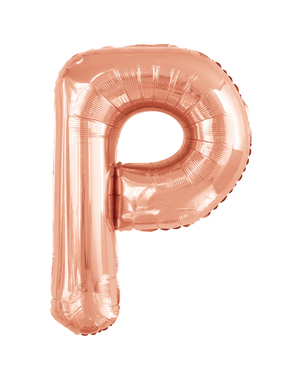 Balon roz auriu cu litera P (86 cm)