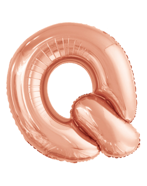 Růžovozlatý balónek písmeno Q (86 cm)