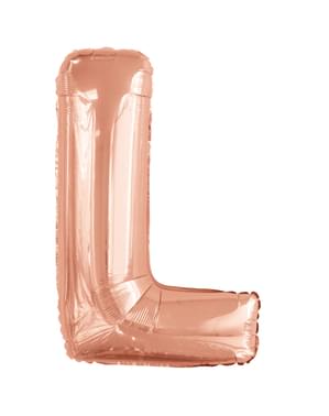 Palloncino lettera L color oro rosa (86cm)