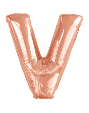 Růžovozlatý balónek písmeno V (86 cm)