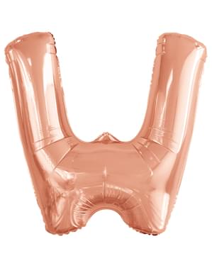 Růžovozlatý balónek písmeno W (86 cm)