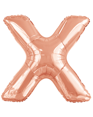 Balon roz auriu cu litera X (86 cm)