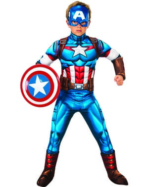 Deluxe Captain America kostyme til gutter The Avengers