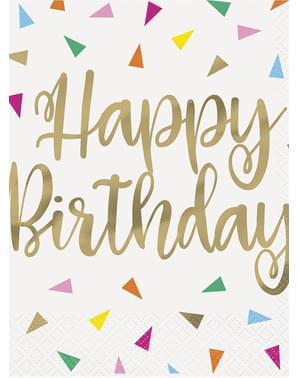 16 guardanapos de Happy Birthday (33x33cm) - Bright Triangle