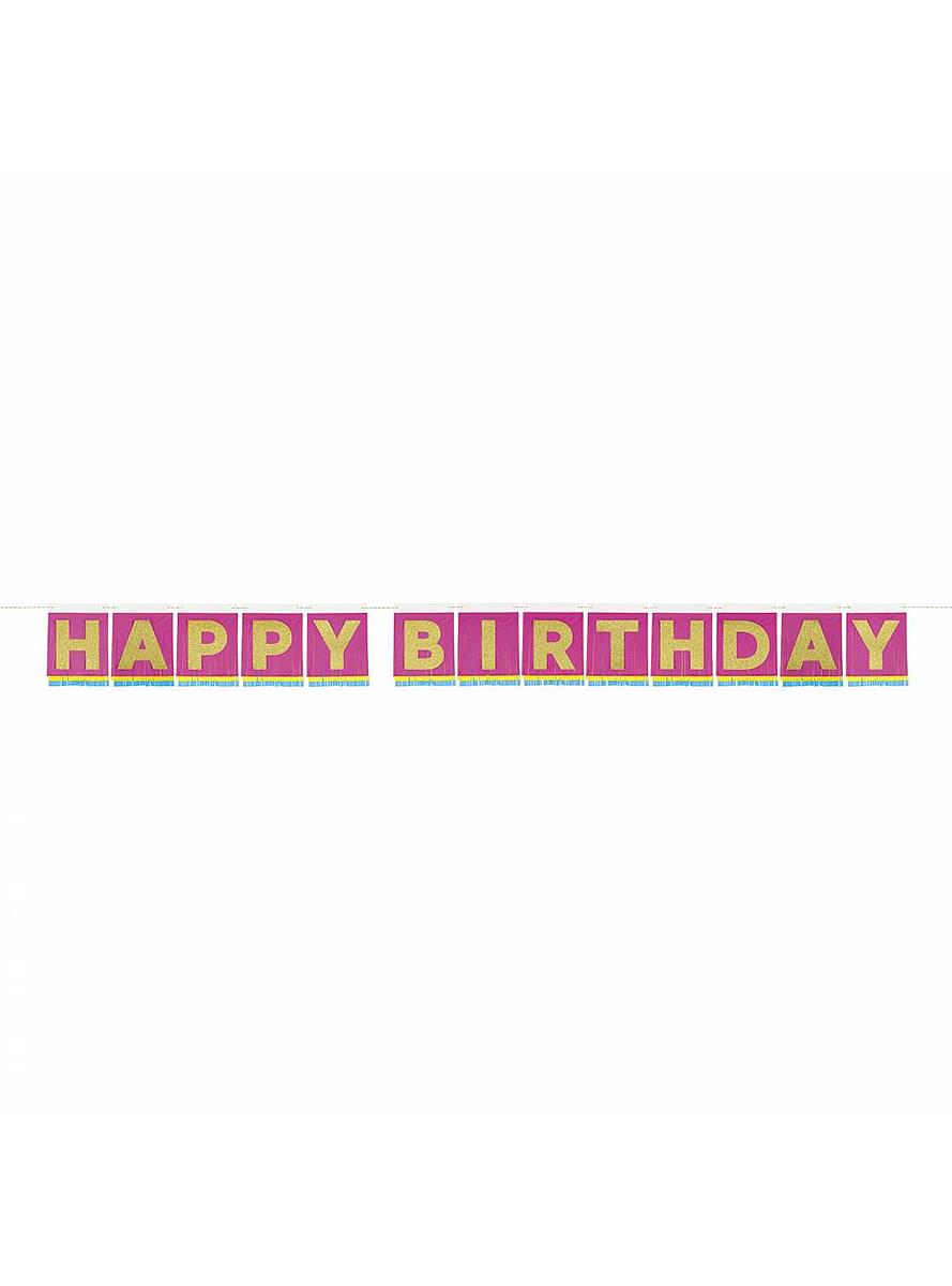  Festone Multicolor Happy Birthday (33x33cm) - Bright Triangle