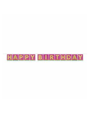 Girlang Happy Birthday flerfärgad (33x33cm) - Bright Triangle