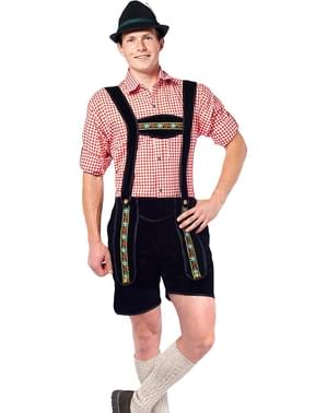 Schwarzes Tiroler Lederhosen schwarz