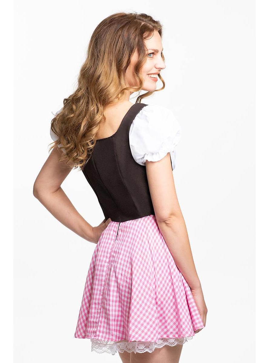 תחפושת ורודה של אוקטוברפסט Dirndl לנשים