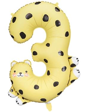 Number “3”Leopard Foil Balloon