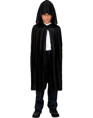 Lange zwarte cape voor kinderen