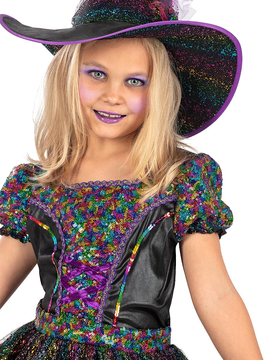Fato de bruxa glitter para menina