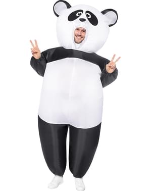 Fato de urso panda insuflável para adulto