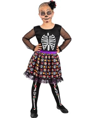 De Dødes Dag Catrina skelet kostume til piger