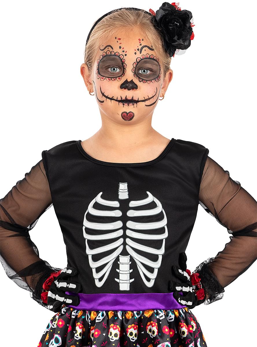 Skeleta Catrina kostīms Mirušo dienai meitenēm