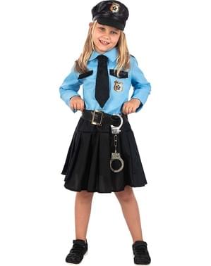 Fato de polícia azul para menina