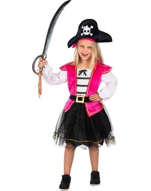 Piraten Kostüm rosa für Mädchen